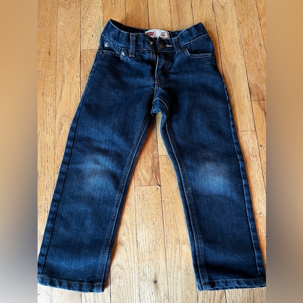 Levi's 511 Big Boys Slim Fit Pant, dark wash, 4